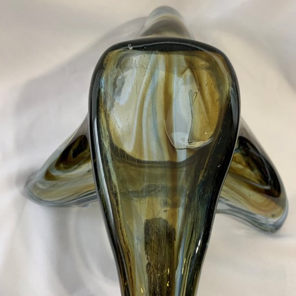 Vintage 70’s Art Glass Bowl with Curled Handle - Picture 5 of 5